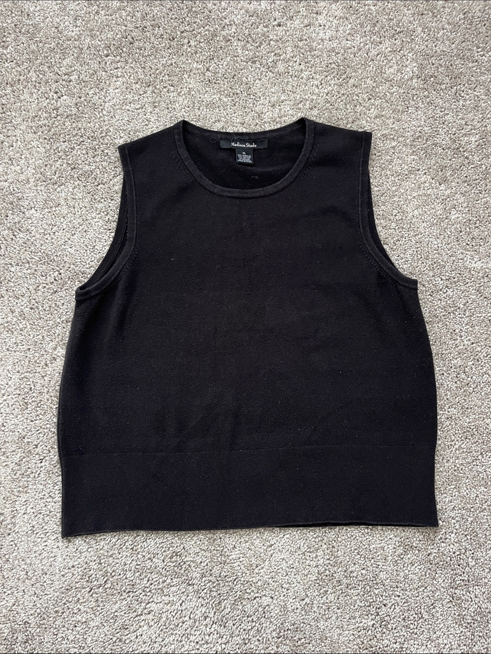 Madison Studio Black Ribbed Crewneck Tank
